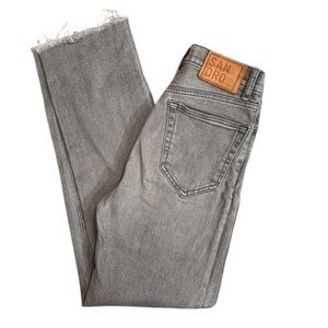 SANDRO Jeans Gray Raw Hem Straight Leg Sz 34/2